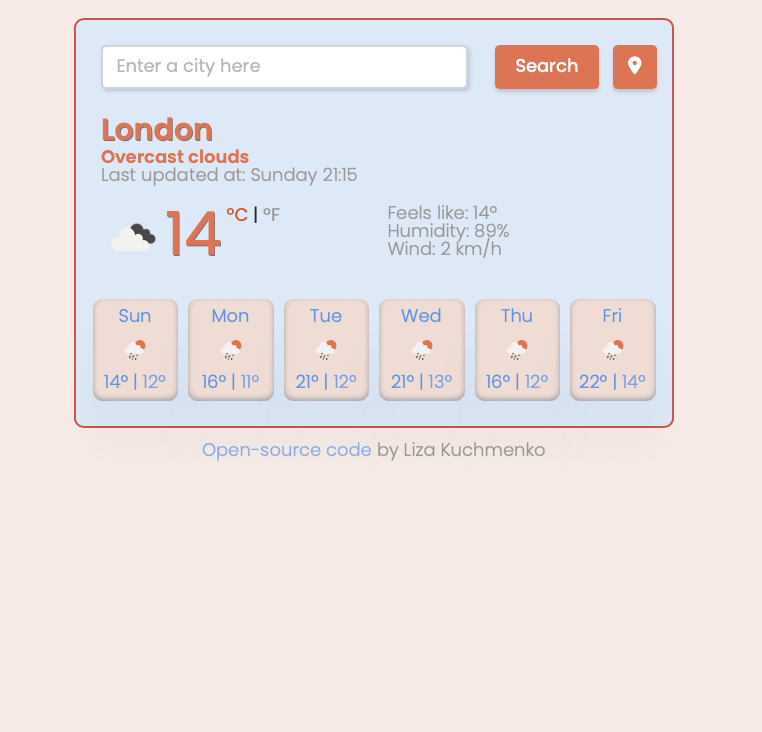 Weather app preview